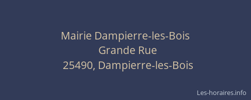 Mairie Dampierre-les-Bois