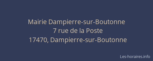 Mairie Dampierre-sur-Boutonne