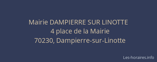 Mairie DAMPIERRE SUR LINOTTE