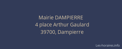 Mairie DAMPIERRE