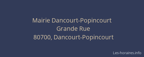 Mairie Dancourt-Popincourt