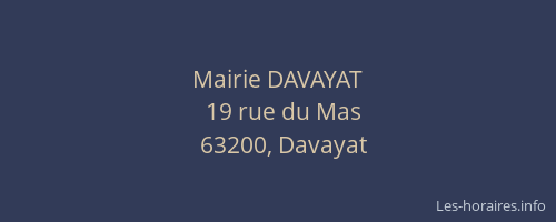 Mairie DAVAYAT