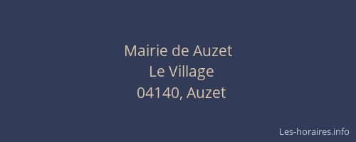 Mairie de Auzet
