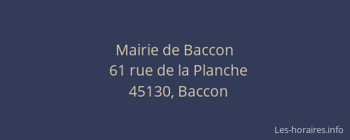 Mairie de Baccon