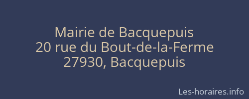 Mairie de Bacquepuis