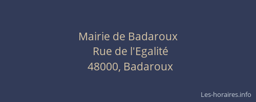 Mairie de Badaroux