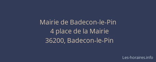 Mairie de Badecon-le-Pin