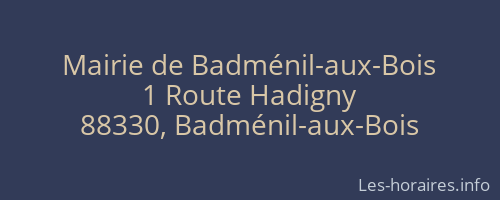 Mairie de Badménil-aux-Bois