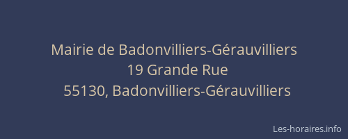 Mairie de Badonvilliers-Gérauvilliers
