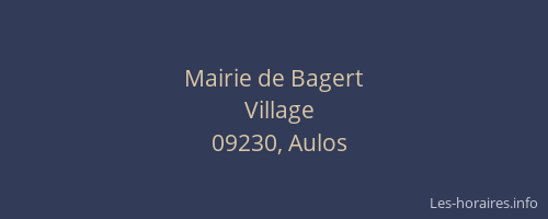 Mairie de Bagert