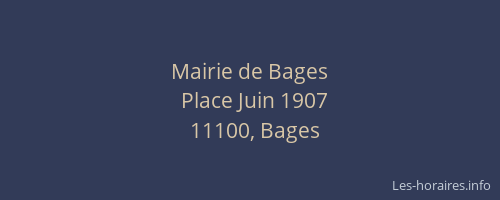 Mairie de Bages