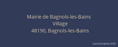 Mairie de Bagnols-les-Bains