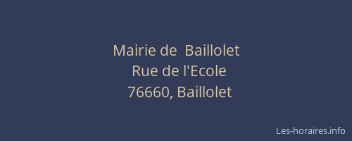Mairie de  Baillolet