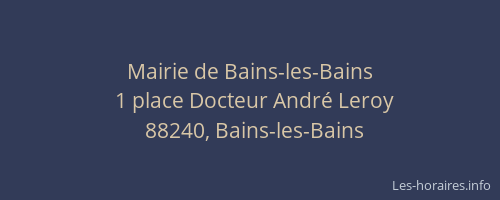Mairie de Bains-les-Bains