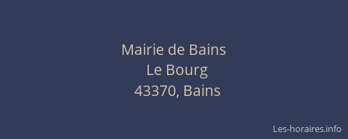 Mairie de Bains