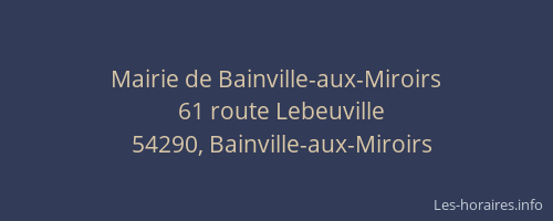 Mairie de Bainville-aux-Miroirs
