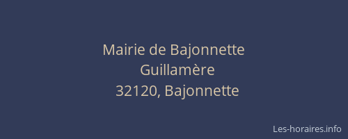 Mairie de Bajonnette
