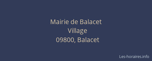 Mairie de Balacet