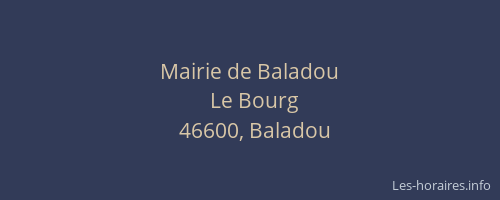 Mairie de Baladou