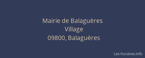 Mairie de Balaguères