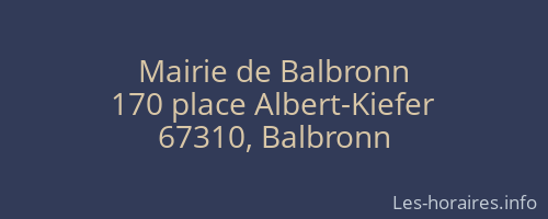 Mairie de Balbronn