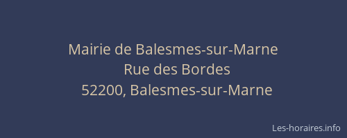 Mairie de Balesmes-sur-Marne