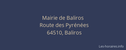 Mairie de Baliros