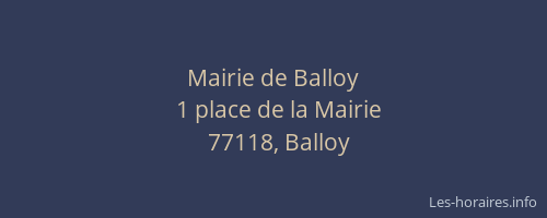Mairie de Balloy