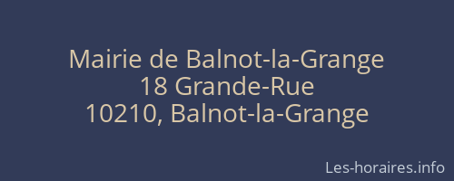 Mairie de Balnot-la-Grange