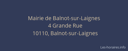 Mairie de Balnot-sur-Laignes