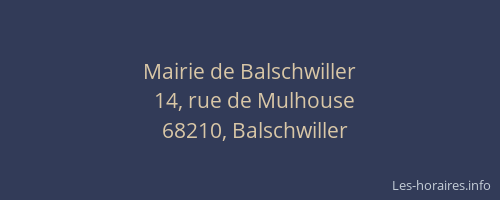 Mairie de Balschwiller