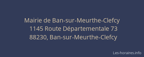 Mairie de Ban-sur-Meurthe-Clefcy