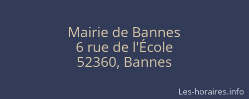 Mairie de Bannes