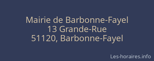 Mairie de Barbonne-Fayel