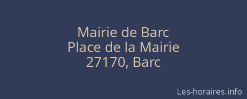 Mairie de Barc