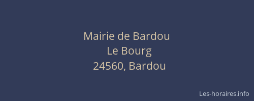 Mairie de Bardou