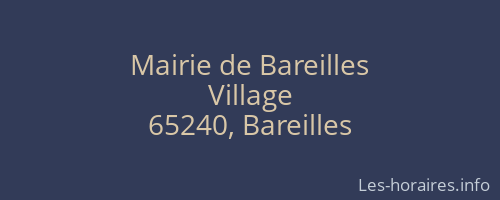 Mairie de Bareilles