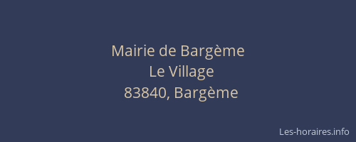Mairie de Bargème
