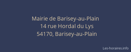 Mairie de Barisey-au-Plain