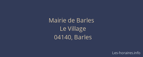 Mairie de Barles