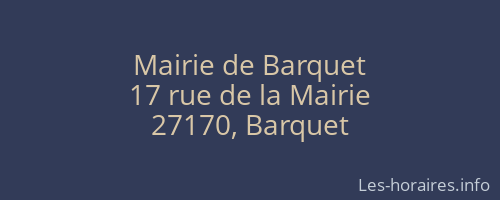 Mairie de Barquet