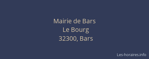 Mairie de Bars