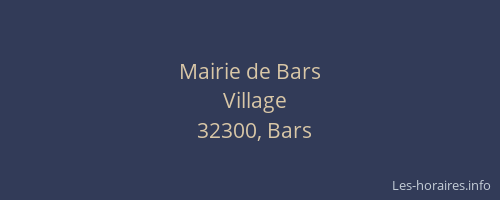 Mairie de Bars