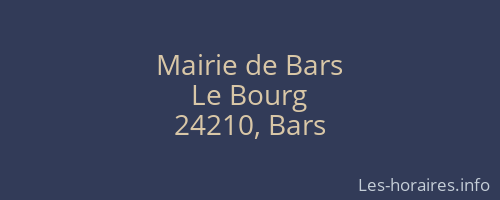 Mairie de Bars