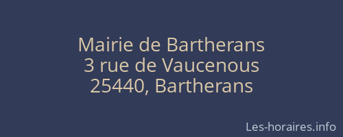 Mairie de Bartherans