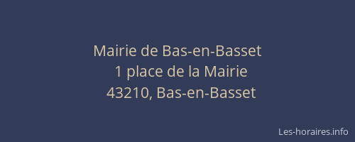 Mairie de Bas-en-Basset