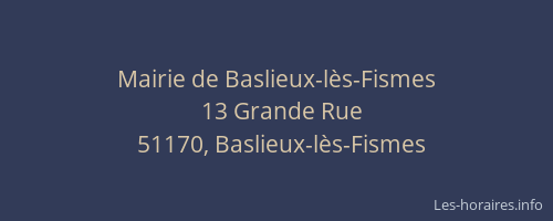 Mairie de Baslieux-lès-Fismes