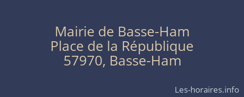 Mairie de Basse-Ham