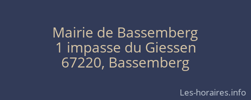 Mairie de Bassemberg