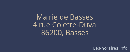 Mairie de Basses